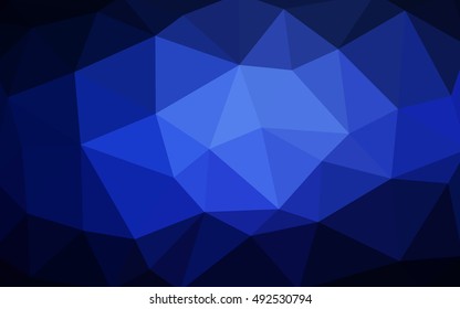 Dark blue polygonal illustration, which consist of triangles. Triangular design for your business. Creative geometric background in Origami style with gradient.