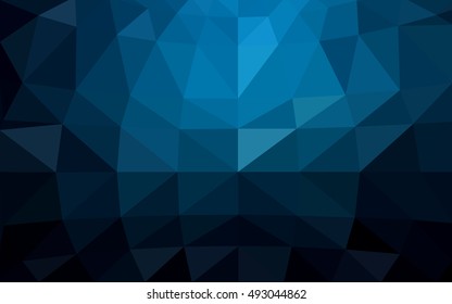 Dark blue polygonal illustration, which consist of triangles. Triangular design for your business. Creative geometric background in Origami style with gradient.