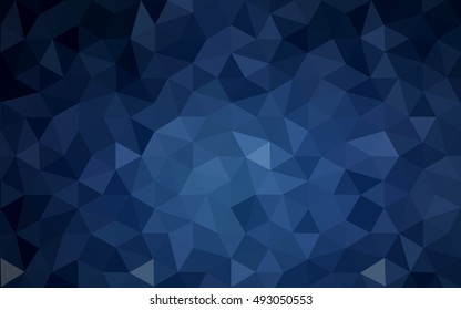 Dark blue polygonal illustration, which consist of triangles. Geometric background in Origami style with gradient. Triangular design for your business.
