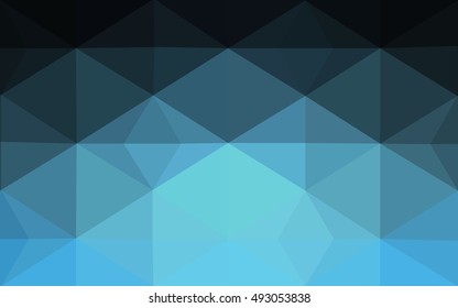 Dark blue polygonal illustration, which consist of triangles. Geometric background in Origami style with gradient. Triangular design for your business.