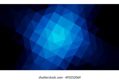 Dark blue polygonal illustration, which consist of triangles. Geometric background in Origami style with gradient. Triangular design for your business.