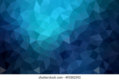 Dark blue polygonal illustration, which consist of triangles. Geometric background in Origami style with gradient. Triangular design for your business.