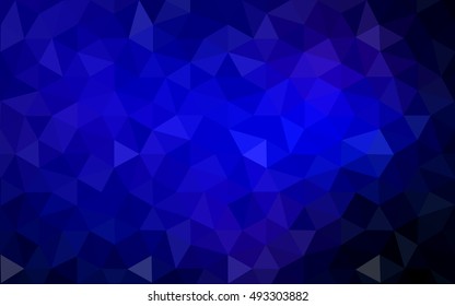 Dark blue polygonal illustration, which consist of triangles. Geometric background in Origami style with gradient. Triangular design for your business.