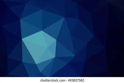 Dark blue polygonal illustration, which consist of triangles. Triangular design for your business. Creative geometric background in Origami style with gradient.