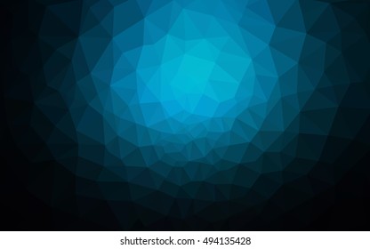 Dark blue polygonal illustration, which consist of triangles. Geometric background in Origami style with gradient. Triangular design for your business.