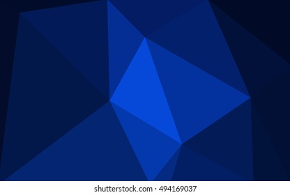 Dark blue polygonal illustration, which consist of triangles. Geometric background in Origami style with gradient. Triangular design for your business.