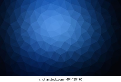 Dark blue polygonal illustration, which consist of triangles. Geometric background in Origami style with gradient. Triangular design for your business.