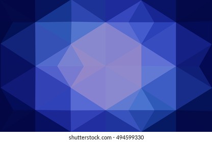 Dark blue polygonal illustration, which consist of triangles. Geometric background in Origami style with gradient. Triangular design for your business.