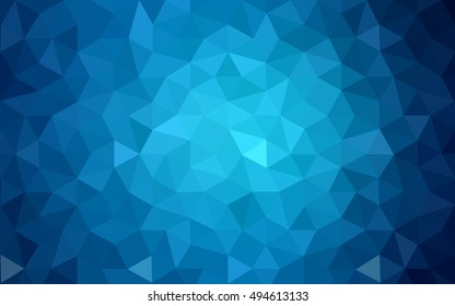 Dark blue polygonal illustration, which consist of triangles. Geometric background in Origami style with gradient. Triangular design for your business.