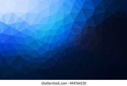 Dark blue polygonal illustration, which consist of triangles. Geometric background in Origami style with gradient. Triangular design for your business.