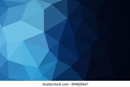 Dark blue polygonal illustration, which consist of triangles. Triangular design for your business. Creative geometric background in Origami style with gradient.