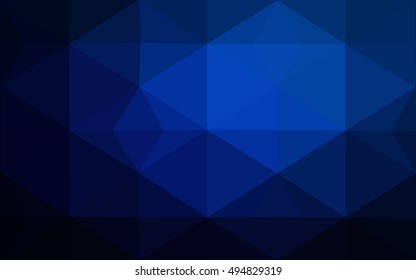 Dark blue polygonal illustration, which consist of triangles. Geometric background in Origami style with gradient. Triangular design for your business.