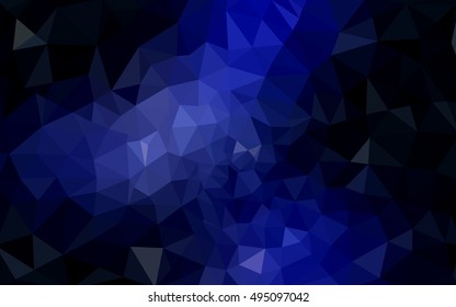 Dark blue polygonal illustration, which consist of triangles. Geometric background in Origami style with gradient. Triangular design for your business.