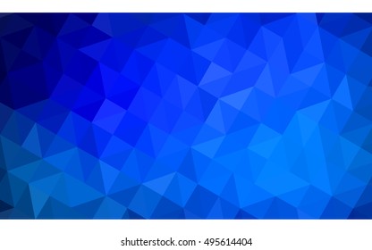 Dark blue polygonal illustration, which consist of triangles. Geometric background in Origami style with gradient. Triangular design for your business.