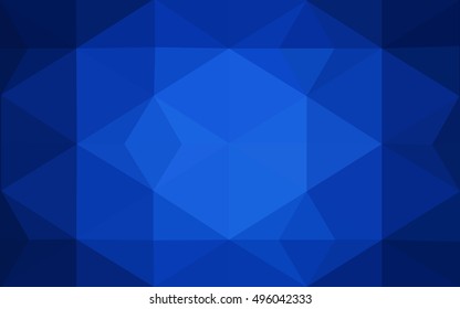 Dark blue polygonal illustration, which consist of triangles. Geometric background in Origami style with gradient. Triangular design for your business.