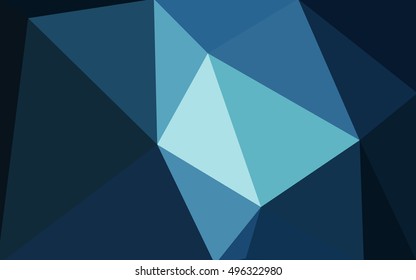 Dark blue polygonal illustration, which consist of triangles. Geometric background in Origami style with gradient. Triangular design for your business.