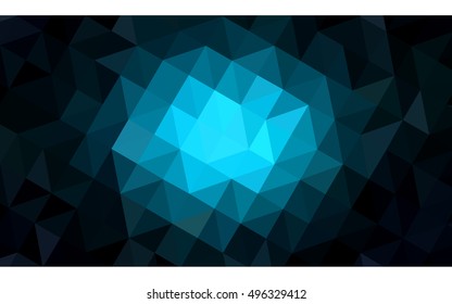 Dark blue polygonal illustration, which consist of triangles. Geometric background in Origami style with gradient. Triangular design for your business.