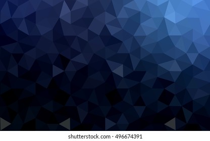 Dark blue polygonal illustration, which consist of triangles. Geometric background in Origami style with gradient. Triangular design for your business.