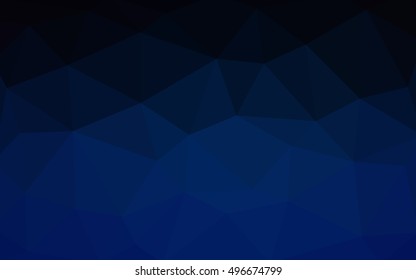 Dark blue polygonal illustration, which consist of triangles. Triangular design for your business. Creative geometric background in Origami style with gradient.