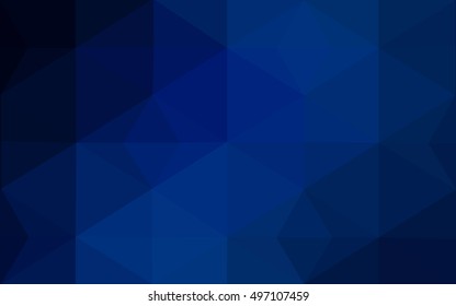 Dark blue polygonal illustration, which consist of triangles. Geometric background in Origami style with gradient. Triangular design for your business.