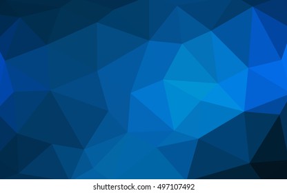 Dark blue polygonal illustration, which consist of triangles. Triangular design for your business. Creative geometric background in Origami style with gradient.