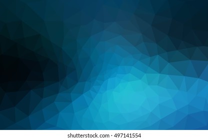 Dark blue polygonal illustration, which consist of triangles. Geometric background in Origami style with gradient. Triangular design for your business.
