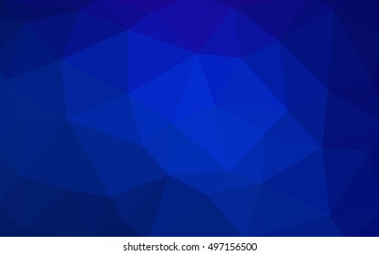 Dark blue polygonal illustration, which consist of triangles. Triangular design for your business. Creative geometric background in Origami style with gradient.