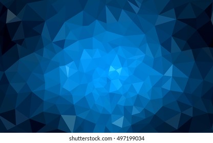 Dark blue polygonal illustration, which consist of triangles. Geometric background in Origami style with gradient. Triangular design for your business.
