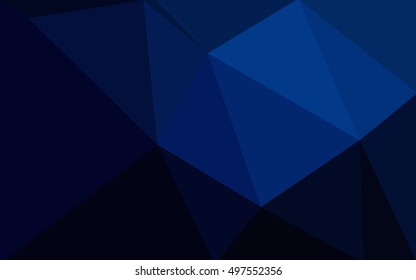 Dark blue polygonal illustration, which consist of triangles. Geometric background in Origami style with gradient. Triangular design for your business.