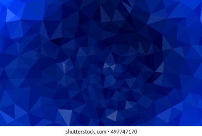 Dark blue polygonal illustration, which consist of triangles. Geometric background in Origami style with gradient. Triangular design for your business.