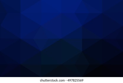 Dark blue polygonal illustration, which consist of triangles. Geometric background in Origami style with gradient. Triangular design for your business.