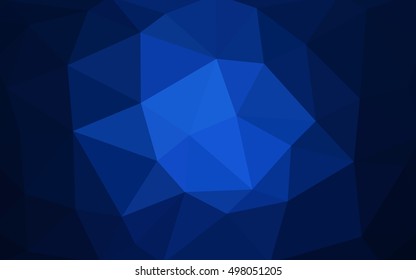 Dark blue polygonal illustration, which consist of triangles. Triangular design for your business. Creative geometric background in Origami style with gradient.