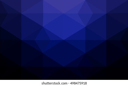 Dark blue polygonal illustration, which consist of triangles. Geometric background in Origami style with gradient. Triangular design for your business.