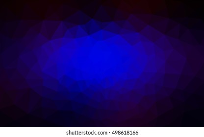 Dark blue polygonal illustration, which consist of triangles. Geometric background in Origami style with gradient. Triangular design for your business.