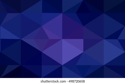 Dark blue polygonal illustration, which consist of triangles. Geometric background in Origami style with gradient. Triangular design for your business.