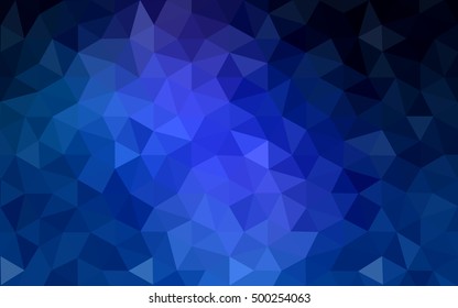 Dark blue polygonal illustration, which consist of triangles. Geometric background in Origami style with gradient. Triangular design for your business.