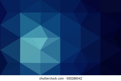 Dark blue polygonal illustration, which consist of triangles. Geometric background in Origami style with gradient. Triangular design for your business.