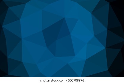 Dark blue polygonal illustration, which consist of triangles. Triangular design for your business. Creative geometric background in Origami style with gradient.