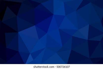 Dark blue polygonal illustration, which consist of triangles. Triangular design for your business. Creative geometric background in Origami style with gradient.