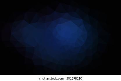 Dark blue polygonal illustration, which consist of triangles. Geometric background in Origami style with gradient. Triangular design for your business.
