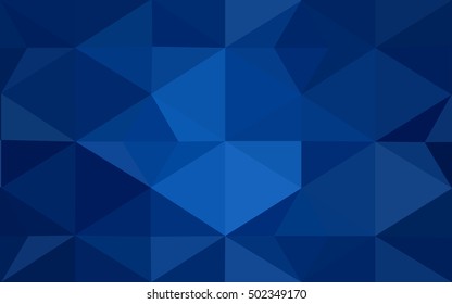 Dark blue polygonal illustration, which consist of triangles. Geometric background in Origami style with gradient. Triangular design for your business.