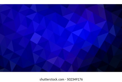 Dark blue polygonal illustration, which consist of triangles. Geometric background in Origami style with gradient. Triangular design for your business.