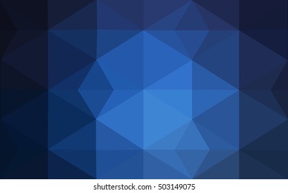 Dark blue polygonal illustration, which consist of triangles. Geometric background in Origami style with gradient. Triangular design for your business.