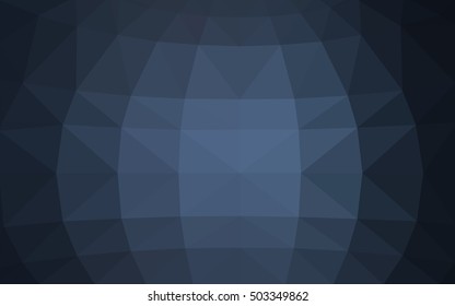 Dark blue polygonal illustration, which consist of triangles. Triangular design for your business. Creative geometric background in Origami style with gradient.