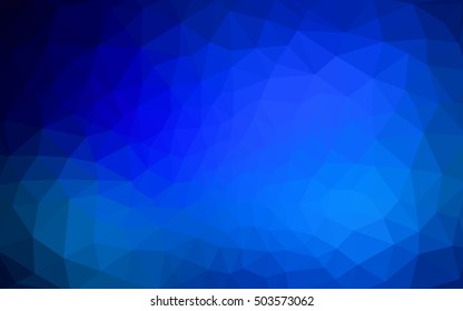 Dark blue polygonal illustration, which consist of triangles. Geometric background in Origami style with gradient. Triangular design for your business.