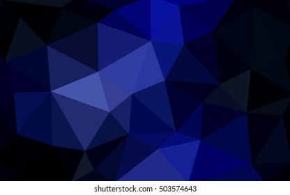 Dark blue polygonal illustration, which consist of triangles. Triangular design for your business. Creative geometric background in Origami style with gradient.