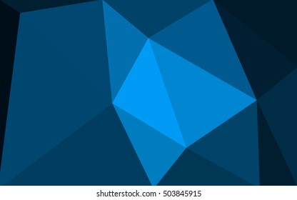 Dark blue polygonal illustration, which consist of triangles. Geometric background in Origami style with gradient. Triangular design for your business.