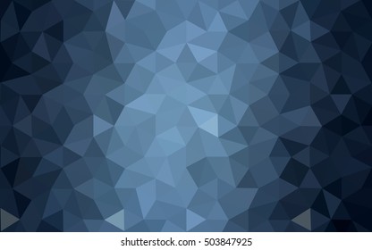 Dark blue polygonal illustration, which consist of triangles. Geometric background in Origami style with gradient. Triangular design for your business.