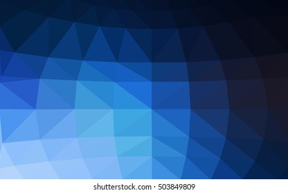 Dark blue polygonal illustration, which consist of triangles. Triangular design for your business. Creative geometric background in Origami style with gradient.