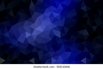 Dark blue polygonal illustration, which consist of triangles. Geometric background in Origami style with gradient. Triangular design for your business.